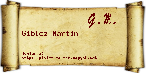 Gibicz Martin névjegykártya